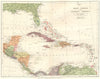 WEST INDIES. West Indies and Central America. Stanford 1892 old antique map
