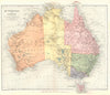 AUSTRALIA. Australia and Tasmania. Stanford 1892 old antique map plan chart