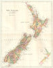 NEW ZEALAND. Inset Provinces of New Zealand. Stanford 1892 old antique map