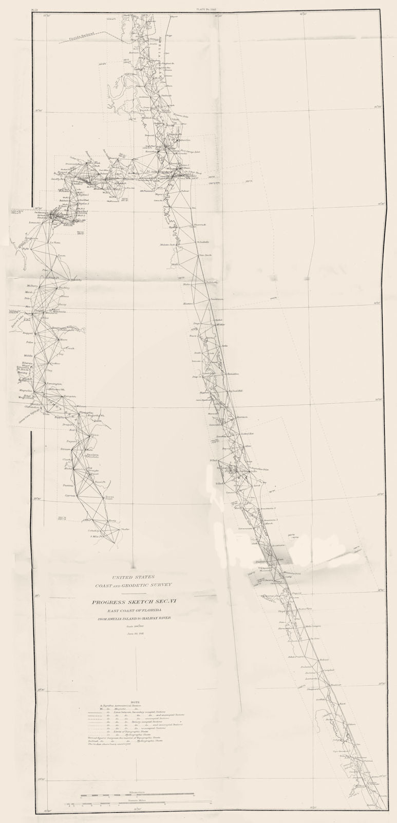 FLORIDA East coast USCGS. Amelia Island to Halifax river. Jacksonville 1881 map
