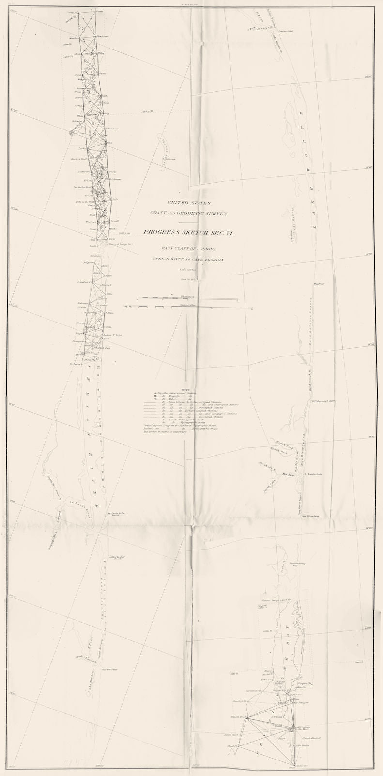 FLORIDA East coast USCGS. Port St Lucie Palm Bay Fort Pierce Vero Beach 1881 map