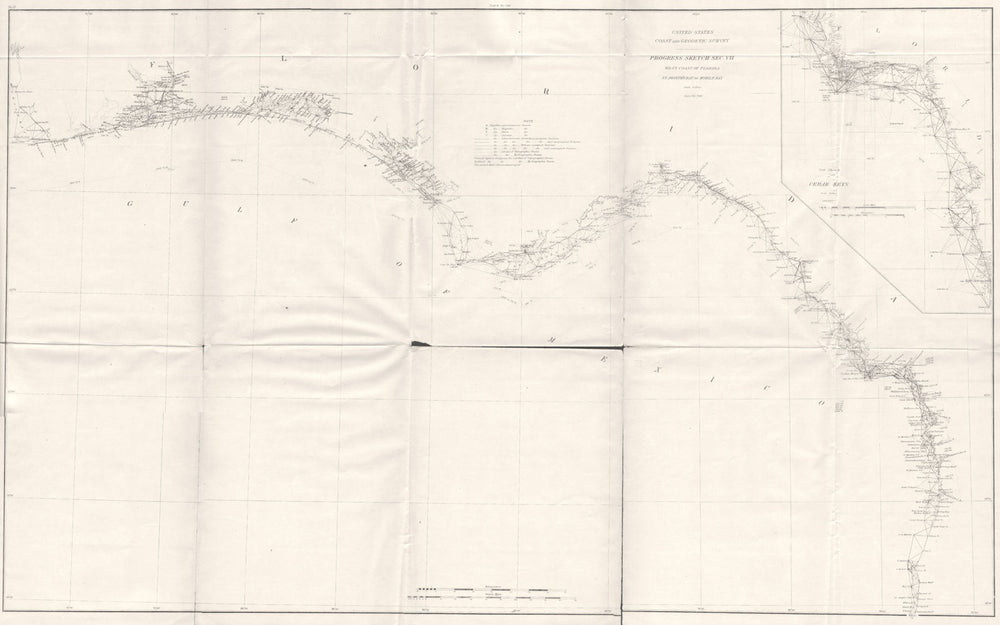 FLORIDA PANHANDLE. USCGS West Gulf Coast. St Joseph's bay to Mobile bay 1881 map