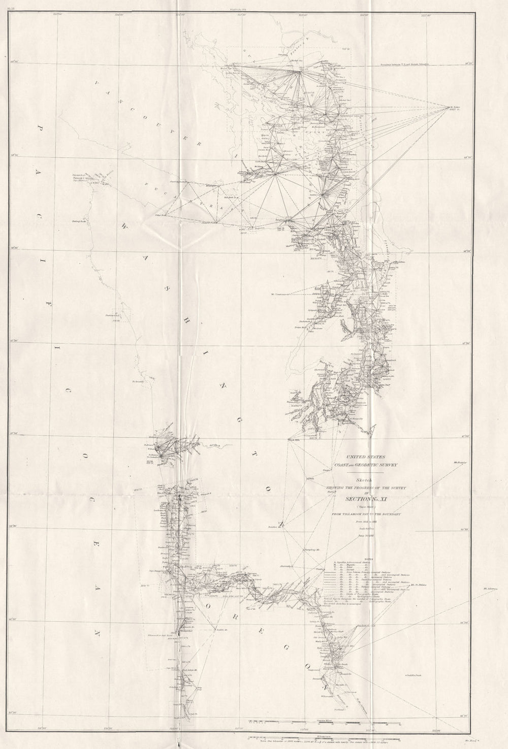 WASHINGTON STATE/BRITISH COLUMBIA Coast.USCGS.Salish Sea.Columbia River 1881 map