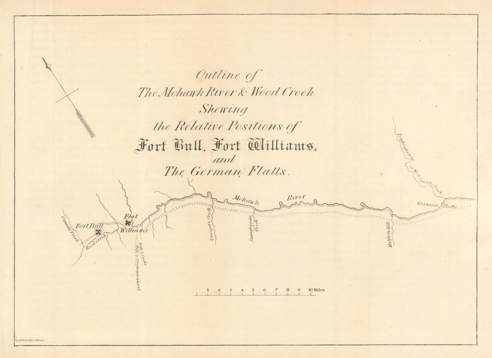 Mohawk river & Wood Creek shewing… Forts Bull, Williams & German Flatts 1849 map