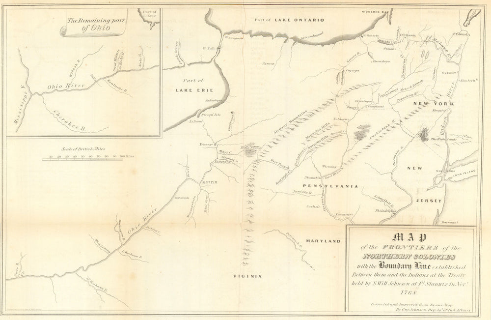 Map of the Frontiers of the Northern colonies. Fort Stanwix Treaty 1768 (1849)