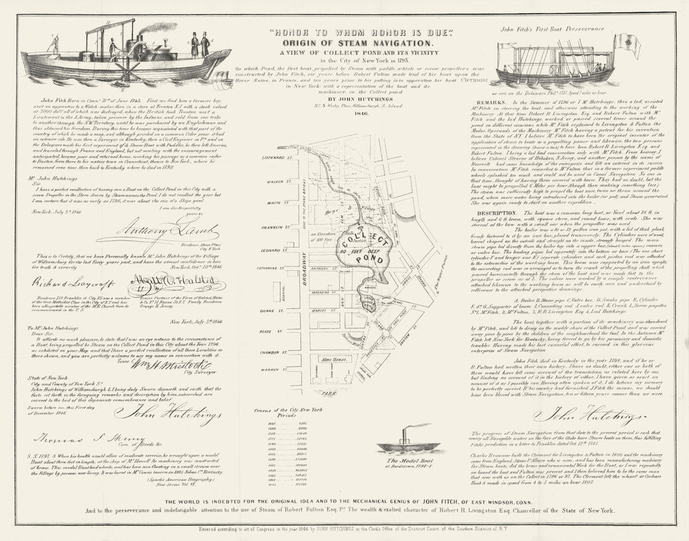 Manhattan …A view of the Collect pond… in 1793 Chinatown, New York City 1849 map