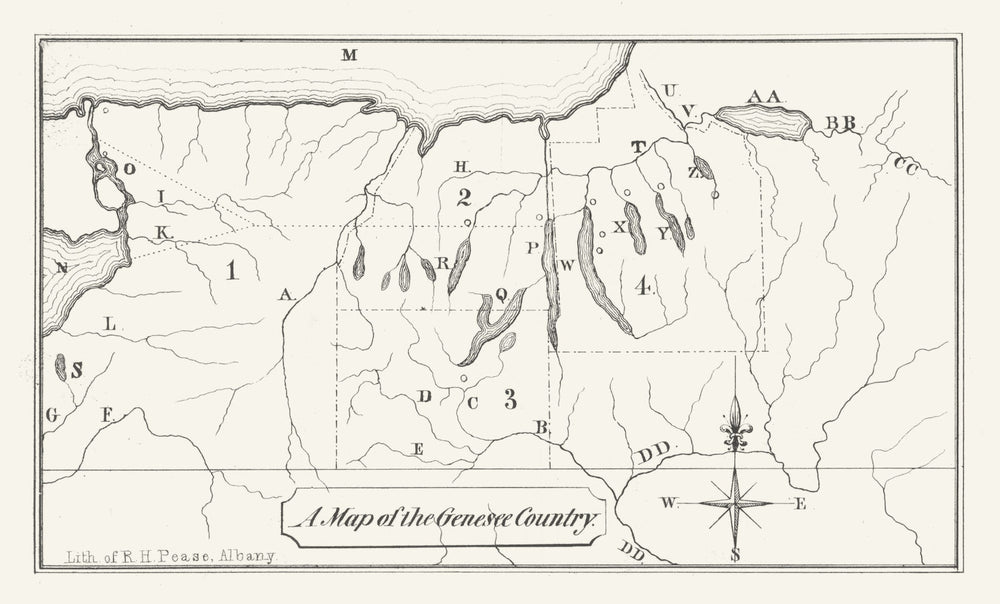 The Genesee Country by R. Pease. New York State. Finger Lakes. Niagara 1849 map