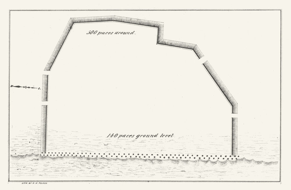 New York State. Plan of a fort (2) 1850 old antique vintage map chart