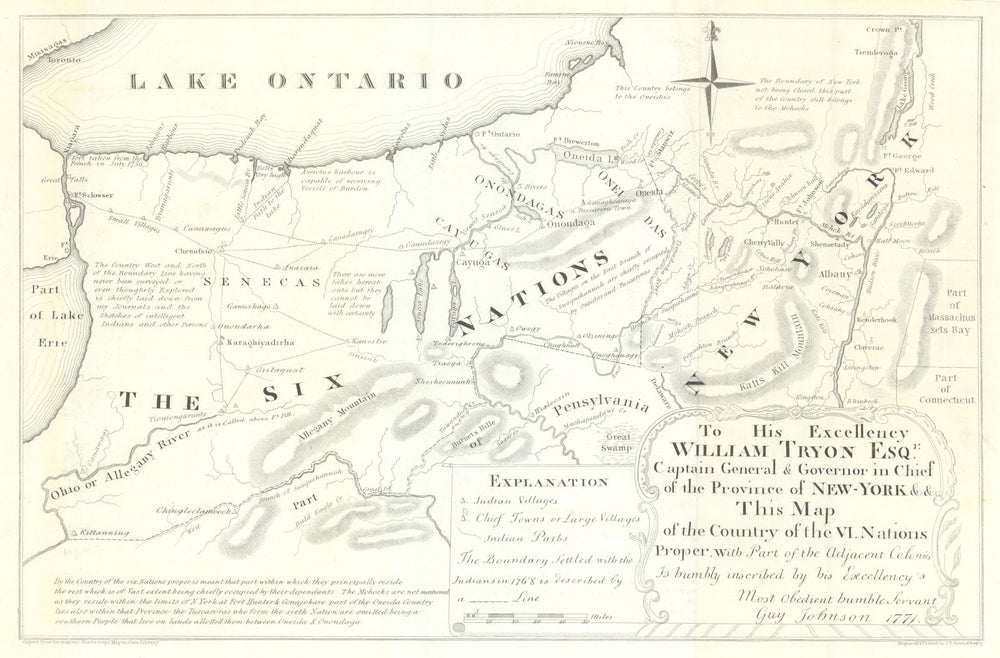 The Country of the Six Nations. Iroquois Confederacy, New York 1771 (1851) map