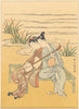 JAPAN. The Shamisen. By Harunobu 1890 old antique vintage print picture