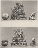 JAPAN. Five Ivories 1890 old antique vintage print picture