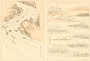 JAPAN. Two Sketches. By Keisai Yeisen 1890 old antique vintage print picture