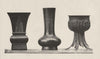 JAPAN. Three Bronze Vases 1890 old antique vintage print picture