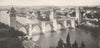 LOT. Cahors. Le lot et le Pont Valentré 1900 old antique vintage print picture
