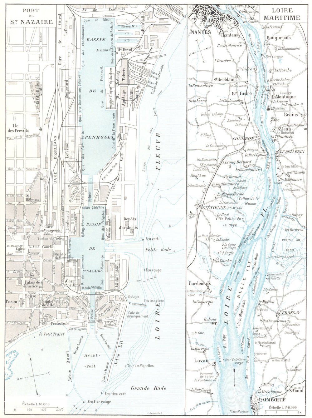 LOIRE- ATLANTIQUE. Port de St Nazaire; Loire Maritime 1900 old map