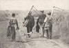 FRANCE. En Beauce. Le départ des Moissonneurs 1900 old antique print picture