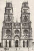 LOIRET. Orleans. Cathédrale Sainte- Croix 1900 old antique print picture