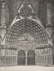 CHER. Grande porte de la Cathédrale de Bourges 1900 old antique print picture