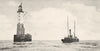 FINISTÈRE. Ravitaillement du Phare D'armen 1900 old antique print picture