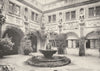 HAUTE- GARONNE. Cour Intérieure du Musée de Toulouse 1900 old antique print