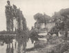 DORDOGNE. Sous les Terrasses de Bourdeilles. La Dronne 1900 old antique print