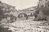ARDÈCHE. Jaujac, sur L'alignon 1900 old antique vintage print picture