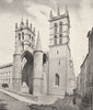 HÉRAULT. Cathédrale de Montpellier 1900 old antique vintage print picture
