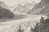HAUTE- SAVOIE. La Mer de Glace Vue du Montanvers 1900 old antique print