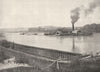 RHÔNE. Navigation Sur le grand Rhône 1900 old antique vintage print picture