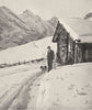 SAVOIE. Cabane Alpestre, en Hiver 1900 old antique vintage print picture