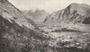 ISÈRE. Le Bourg D'oisans et la Chaine de Belledonne 1900 old antique print