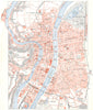 RHÔNE. Lyon 1900 old antique vintage map plan chart