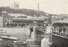 RHÔNE. Les Quais de la Saône, a Lyon 1900 old antique vintage print picture