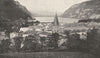 AIN. La Ville Et Le Lac de Nantua 1900 old antique vintage print picture