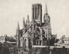 MANCHE. Abside de la Cathédrale de coutances 1900 old antique print picture