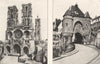 AISNE. Cathédrale de Loan; Porte D'ardon, a Laon 1900 old antique print