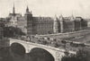 PARIS. Paris. Palais de Justice et Pont- au- change 1900 old antique print