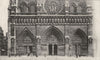 PARIS. Paris. Façade occidentale de Notre- dame 1900 old antique print picture