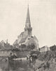 CALVADOS. Clochers Normands. Église de Rouvres 1900 old antique print picture