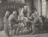 FRANCE. Un Intérieur de Pêcheurs 1900 old antique vintage print picture