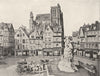 SOMME. Abbeville. Place courbet et Église Saint- Vulfran 1900 old print