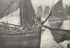 PAS- DE- CALAIS. Bateaux de Pêche, dans le port de Boulogne- sur- Mer 1900