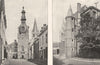 NORD. Beffroi de Comines; Lille. Palais Rihour 1900 old antique print picture