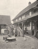 BAS- RHIN. Cour de Ferme, a Buswiller 1900 old antique vintage print picture