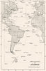 ATLANTIC. Index to the Charts of the Atlantic 1881 old antique map plan