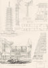 BUILDINGS. Civil Architecture 1880 old antique vintage print picture