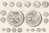 COINS. Coins; Roman Coins (Consular)  1880 old antique vintage print picture
