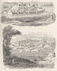 FORTS. Fortification; Ancient Modern Fortresses 1880 old antique print picture