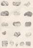 MINERALS.Gold;Silver;Calamine;Malachite;Iron Brown Pyrites;Obsidian;Carnets 1800