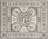 DECORATIVE. Mosaic 1800 old antique vintage print picture